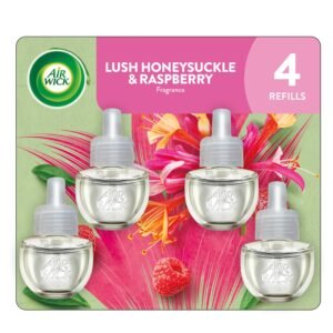 Air Wick Plug-In Oil Refill, Honeysuckle & Raspberry, 4 Count
