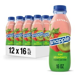 Snapple Kiwi Strawberry Juice Drink, 16 Fl Oz Recycled Plastic Bottle, All Natural, Pack Of 12