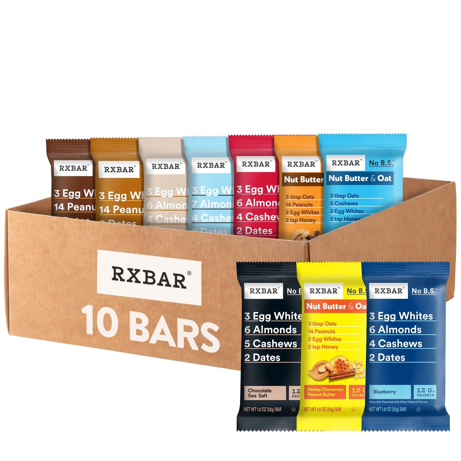 RXBAR Protein Bars, Snack Bars, Variety Pack, 10 Ct