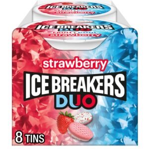 Duo Fruit Plus Cool Strawberry Flavored Sugar Free Mints Pucks, 1.3 oz, 8 Ct