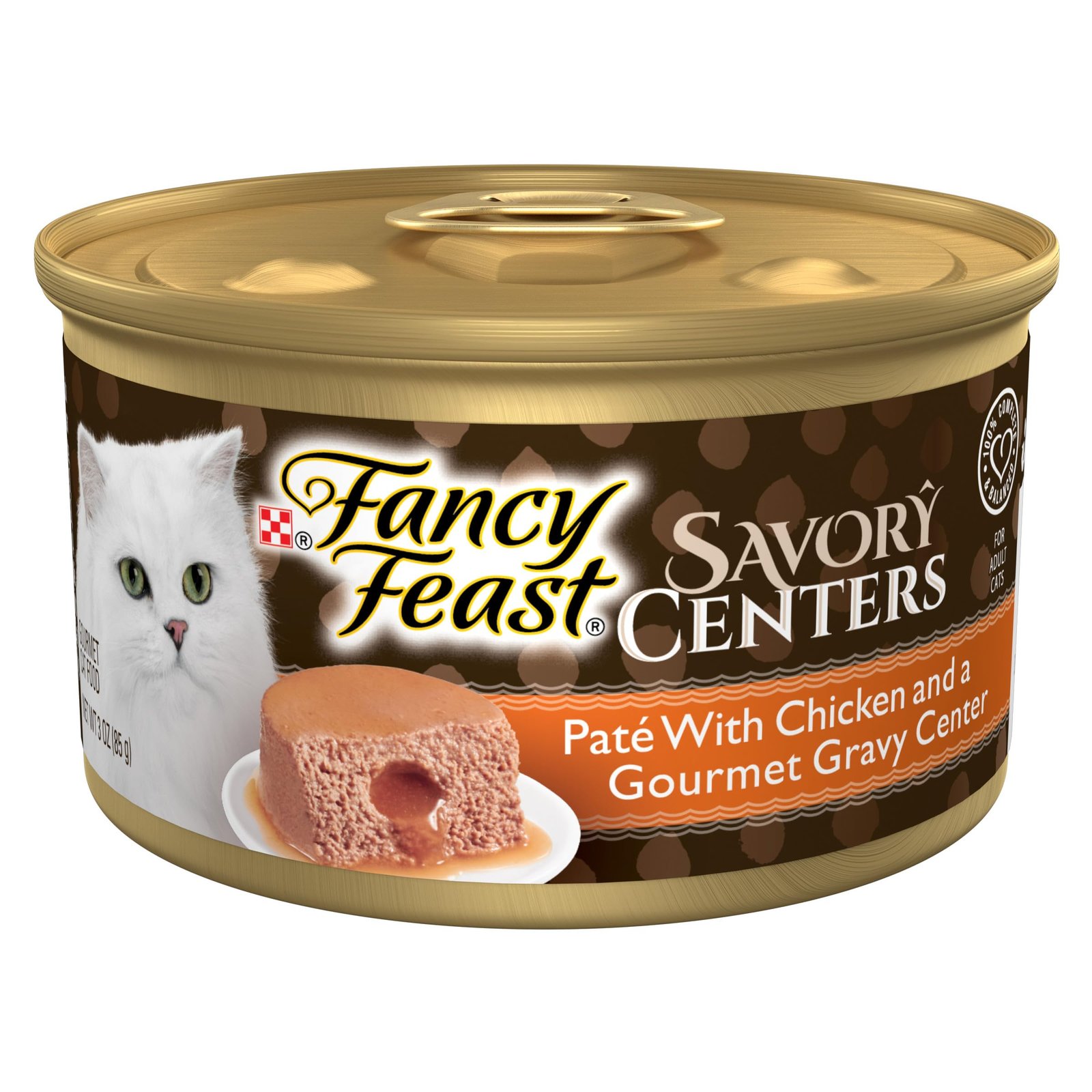 Fancy Feast Purina Fancy Feast Savory Centers Gourmet Wet Cat Food Pate With Chicken and Gravy Center - 3 oz | Pack of 24