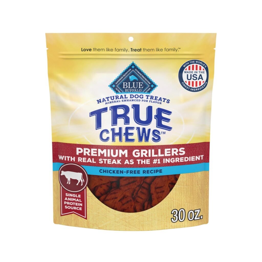 Blue Buffalo True Chews Grillers Dog Treats, Made in the USA with Natural Ingredients, Steak