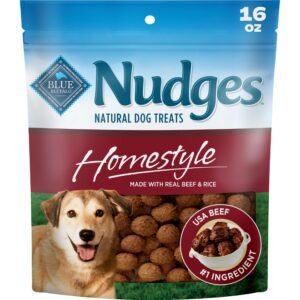 Nudges Beef & Rice Homestyle Natural Dog Treats Meatball-Inspired Recipe Healthy Reward or Training Treat Made - 16 oz