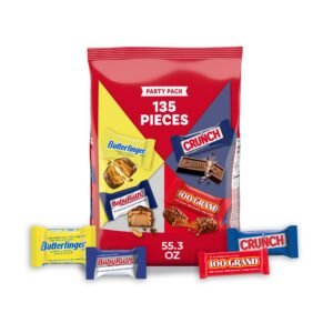 Assorted Butterfinger, Crunch, and Baby Ruth Mini Chocolates, 135 Ct Party Pack, 55.3 oz
