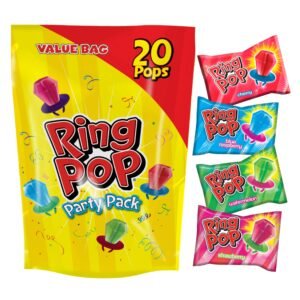 Ring Pop Lollipops - Bulk Candy Individually Wrapped Suckers Variety Party Pack- 20 Ct w/Assorted Flavors - Hard Candy