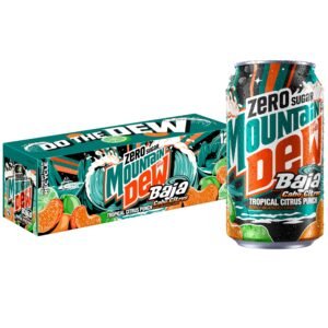 Mountain Dew, Baja Cabo Citrus Zero Sugar 12 Fl Oz Cans, Pack of 12
