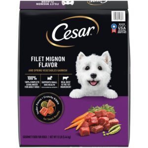 Cesar Small Breed Dry Dog Food Filet Mignon Flavor and Spring Vegetables Garnish - 12 lb