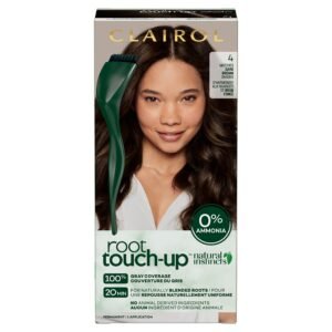 Clairol Root Touch-Up by Natural Instincts Permanent Hair Dye, 4 Dark Brown Hair Color | Naturally Blended Roots with 100% Gray Coverage | Vegan & Ammonia Free Formula | Pack of 1