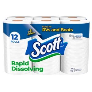 Scott Rapid-Dissolving Bath Tissue, 12 Double Rolls