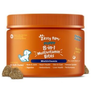 Zesty Paws Dog Multivitamin Chewable Dog Vitamins and Supplements for Hip & Joints Skin & Coat Omega - Pack of 90