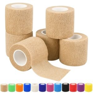6pcs 2in Self Adhesive Bandage Wraps, Vet Wraps, 12 Colors to Choose, 5 Yard Self Adherent Wraps for Sports, Wrist, Ankle and Swelling
