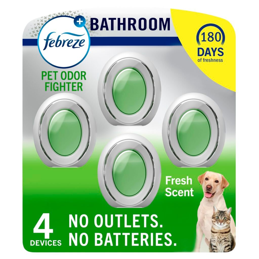Febreze Multicolor Bathroom Air Freshener, Heavy Duty Pet Scent, 4 Count