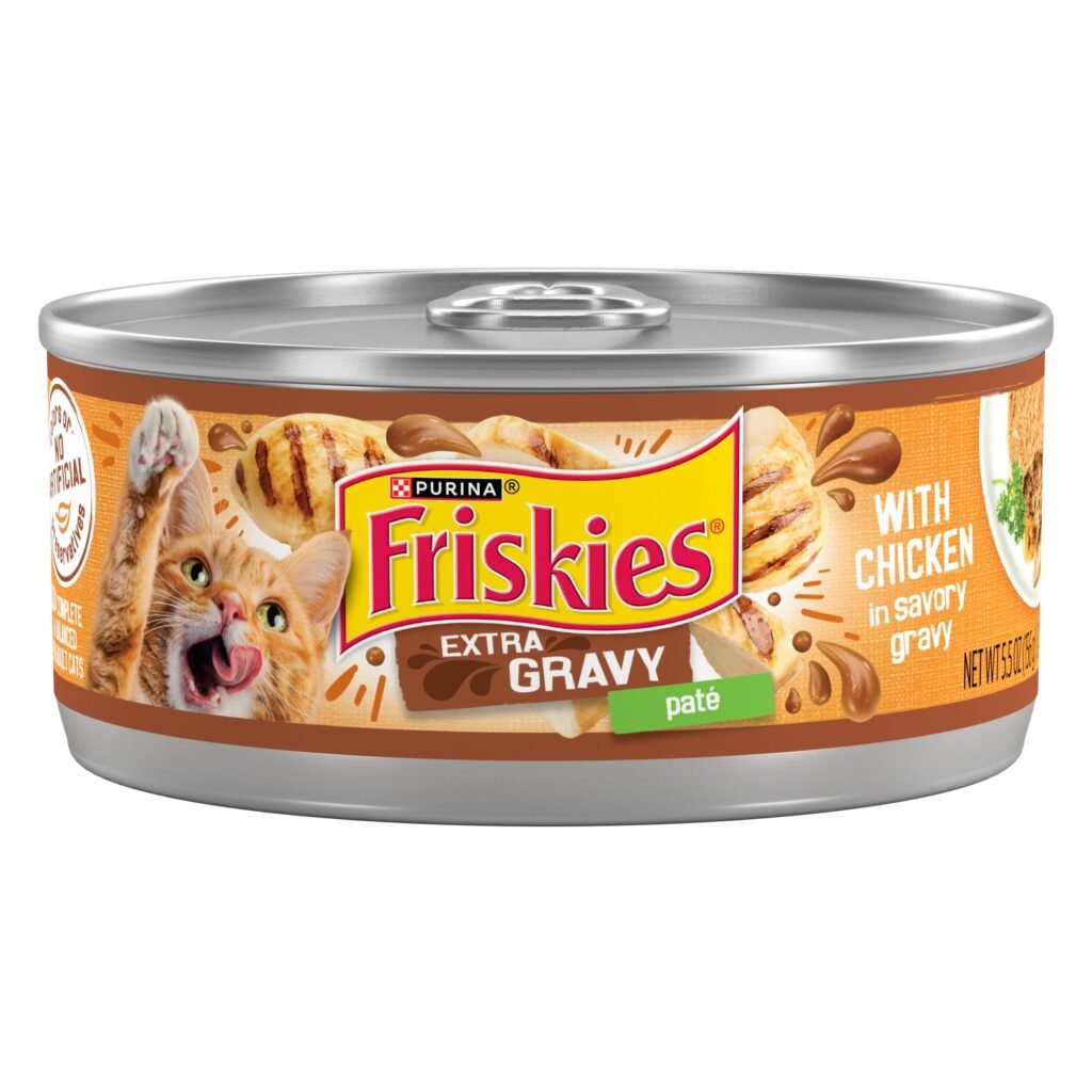 Friskies Purina Friskies Gravy Pate, Wet Cat Food Extra Gravy Pate With Chicken in Savory - 5.5 oz | Pack of 24