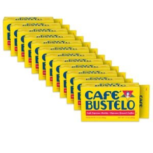 Café Bustelo Espresso Ground Coffee, Dark Roast, 10-oz Brick, Pack of 12