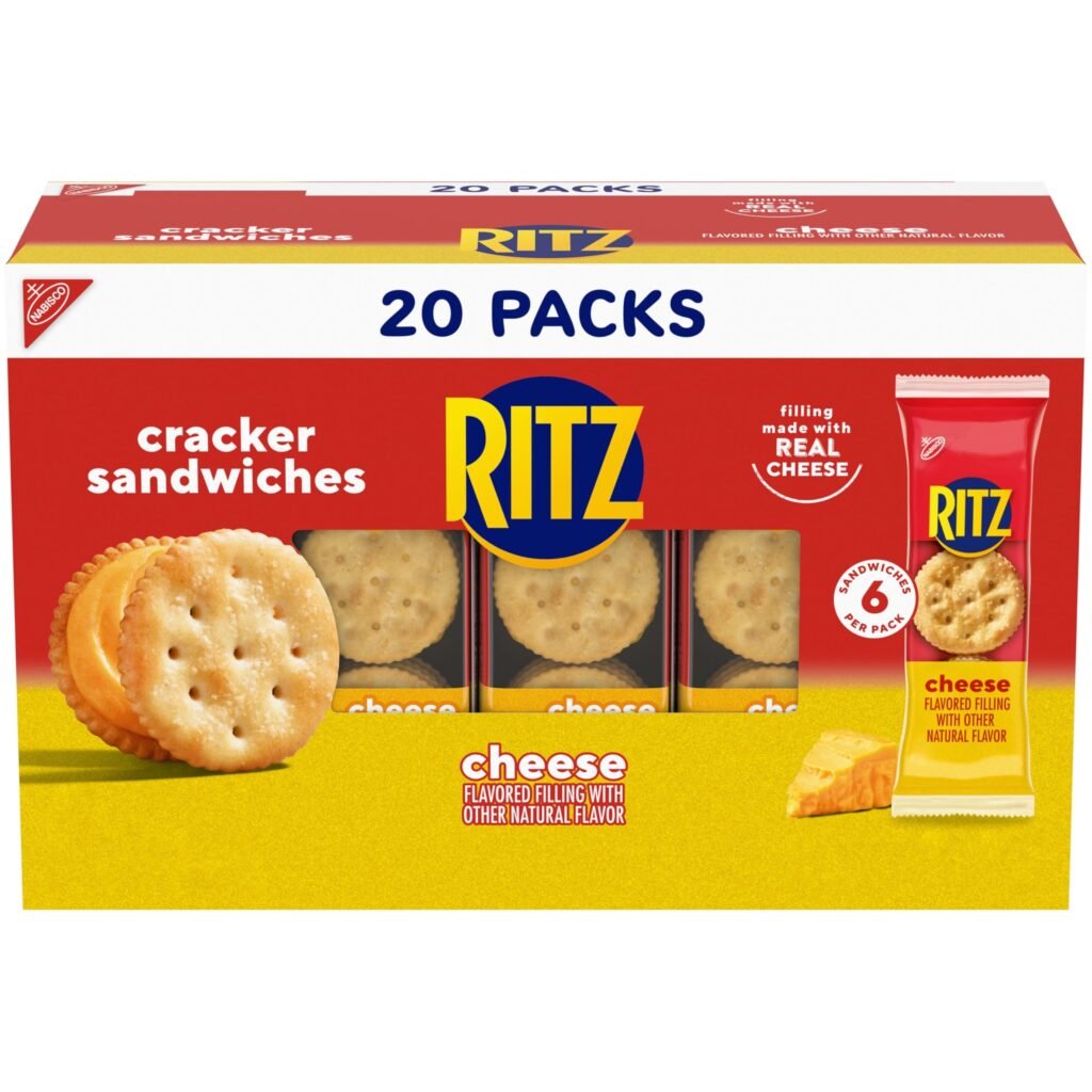 Cheese Sandwich Crackers, Lunch Snacks, 20 Snack Packs