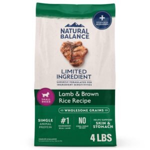 Natural Balance Limited Ingredient Small-Breed Adult Dry Dog Food with Healthy Grains Lamb & Brown Rice Recipe - 4 Pound | Pack of 1