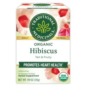 Traditional Medicinals Organic, Hibiscus Tea - Supports Normal Heart Health & Cardiovascular Wellness - Kosher, Caffeine-Free