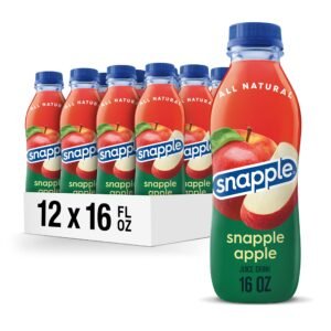Snapple Apple Juice Drink, 16 Fl Oz Recycled Plastic Bottle, All Natural, Contains 10% Real Juice 12 Pack