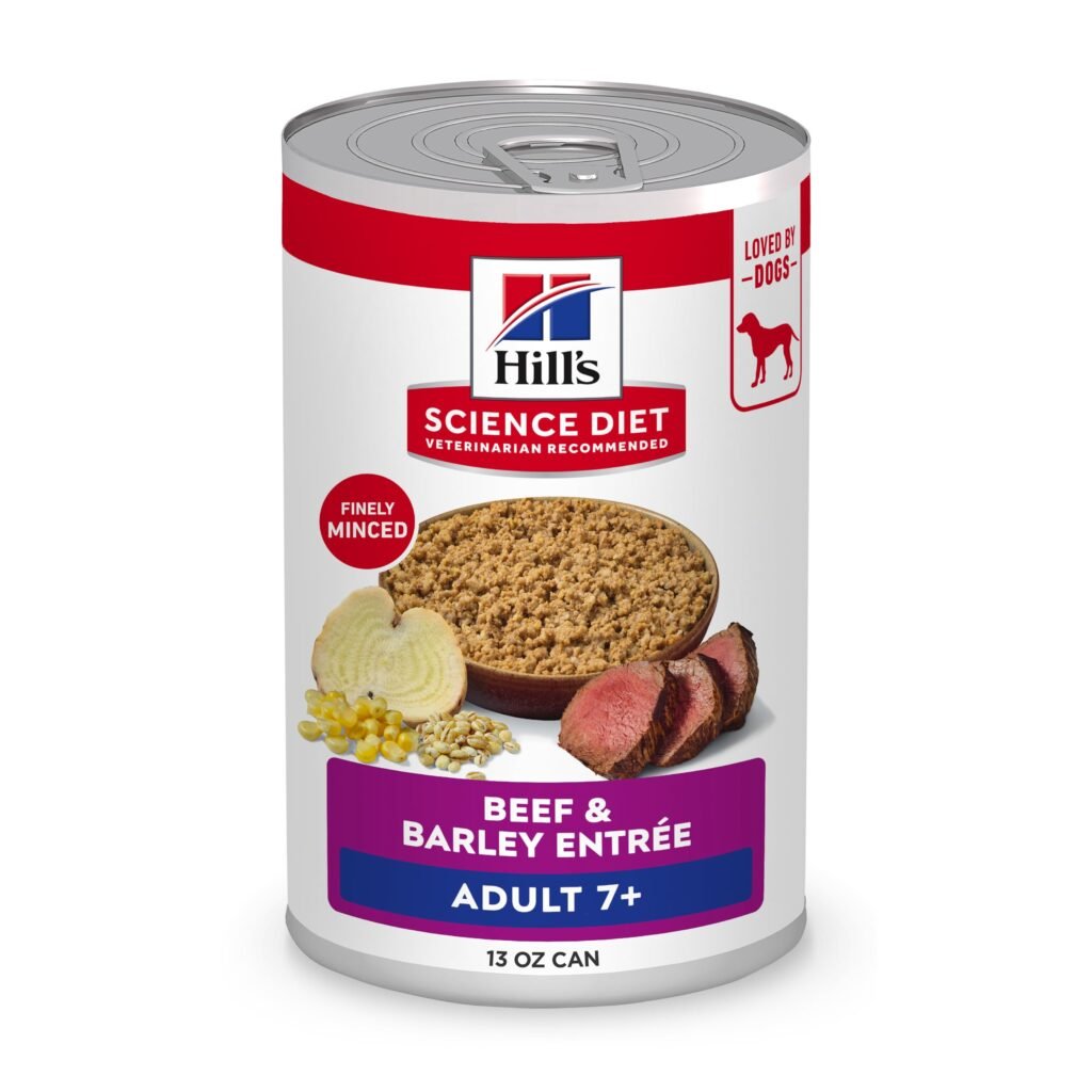 Hill's Science Diet Adult 7+ Wet Dog Food, Beef & Barley, Cans - 13 oz | Pack of 12