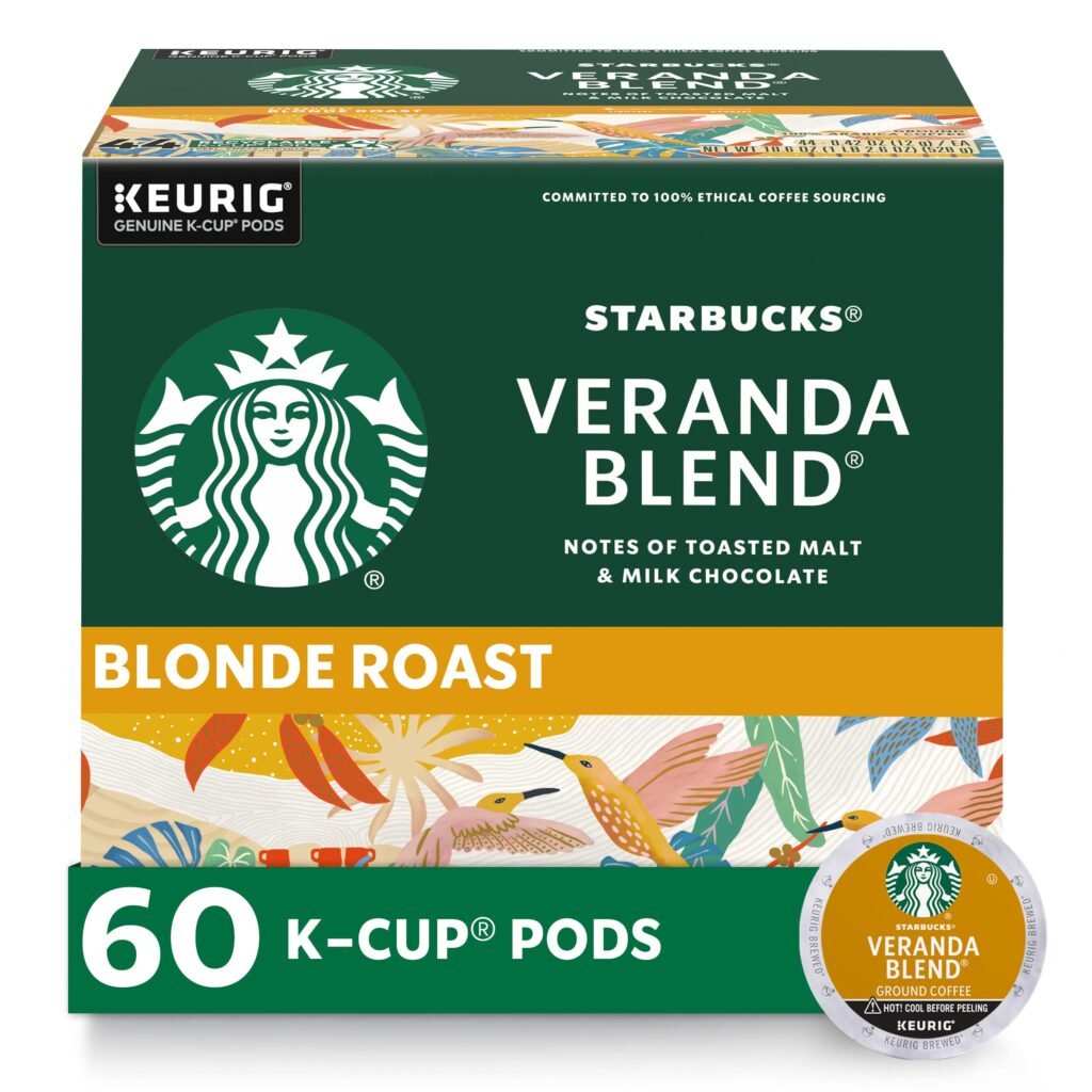 K-Cup Coffee Pods, Starbucks Blonde Roast Hot or Iced Coffee, Veranda Blend
