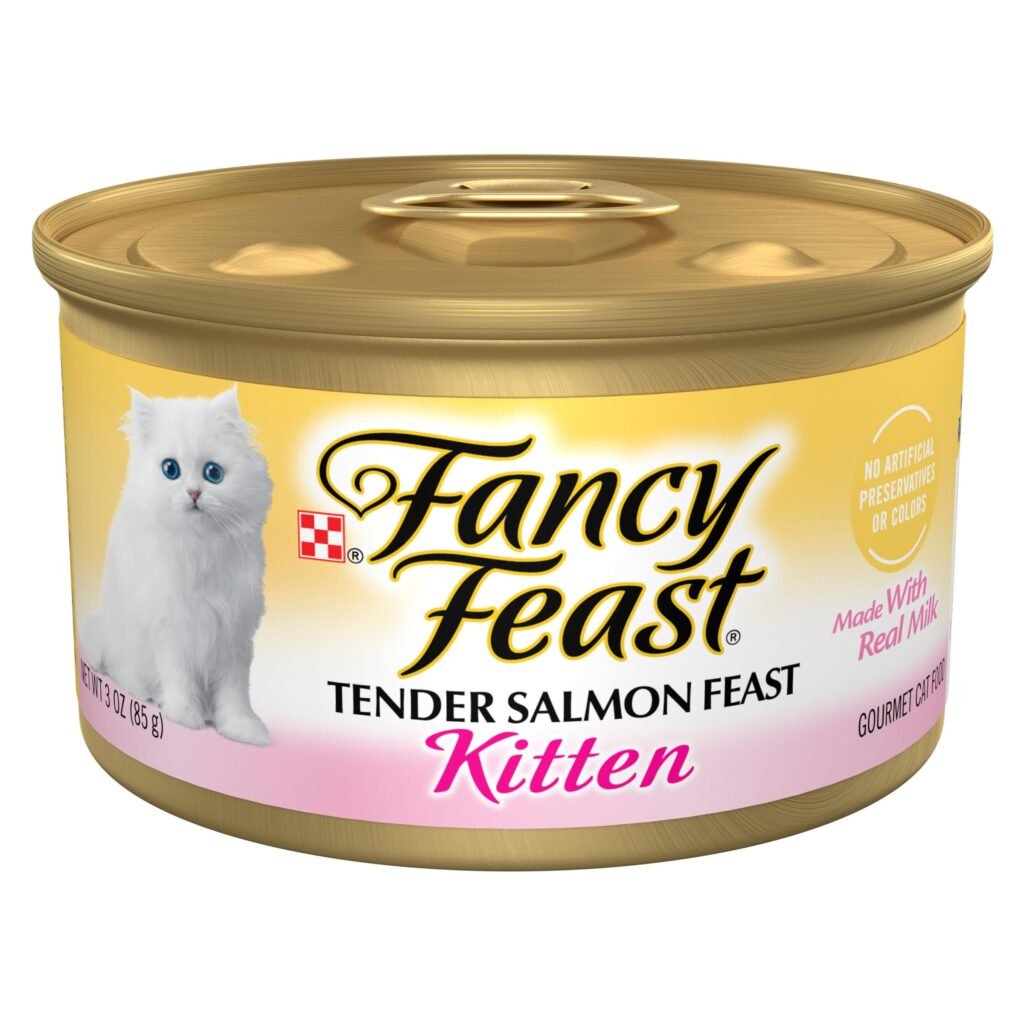 Fancy Feast Purina Fancy Feast Kitten Tender Salmon Feast Wet Kitten Food - () Cans - 3 Oz | Pack of 24