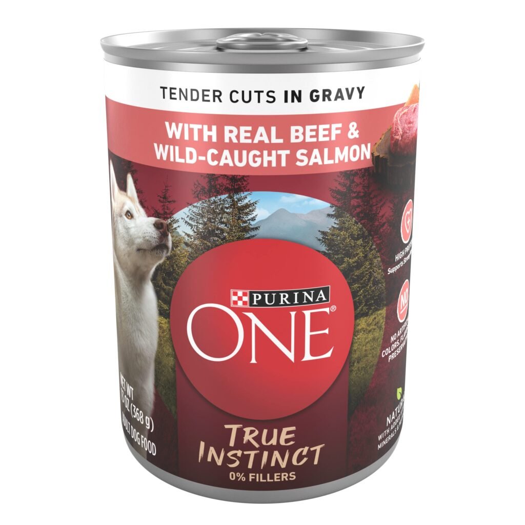 Purina ONE High Protein Wet Dog Food True Instinct Tender Cuts in Dog Food Gravy With Real - 13 oz | Pack of 12