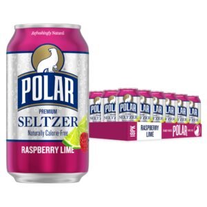 Seltzer Water Raspberry Lime, 12 fl oz cans, 18 pack