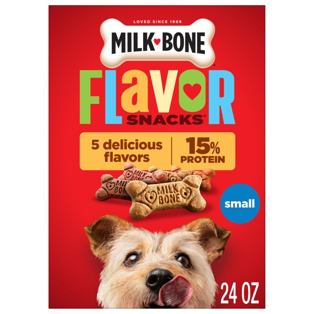 Milk-Bone Flavor Snacks Small Dog Biscuits Flavored Crunchy Dog Treats - 24 Oz