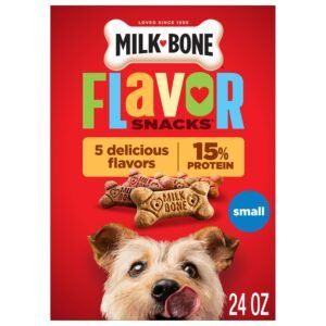 Milk-Bone Flavor Snacks Small Dog Biscuits Flavored Crunchy Dog Treats - 24 Oz