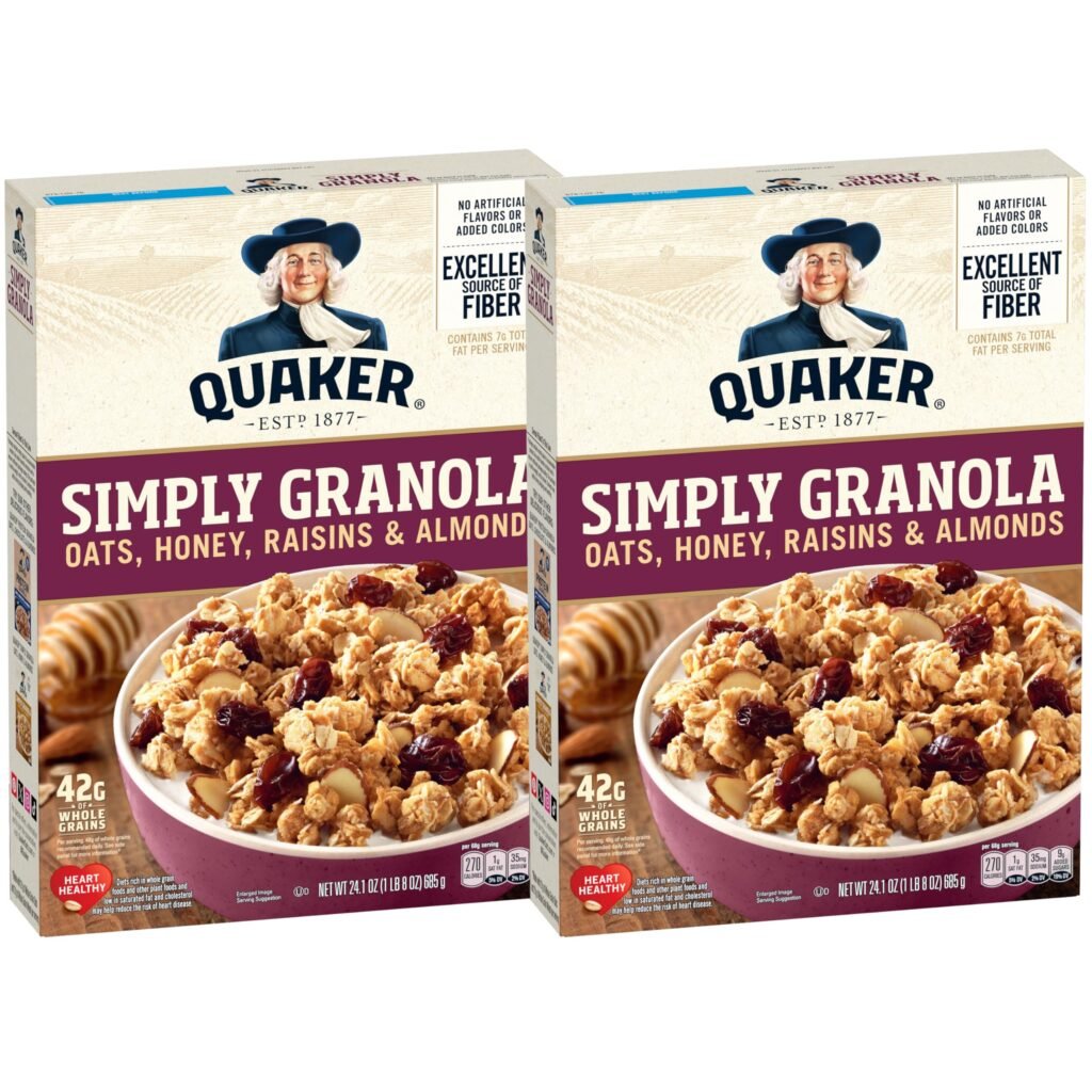 Quaker Simply Granola Honey & Raisin, 24.1 Oz, Pack of 2