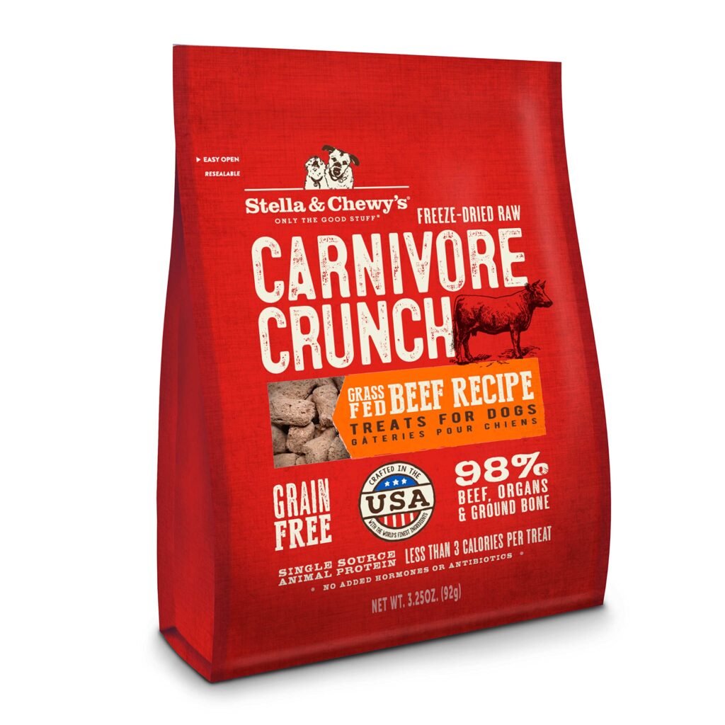 Stella & Chewy's Freeze-Dried Raw Dog Treats - Carnivore Crunch for Training - Natural Limited Ingredient Grain-Free - 3.25 oz
