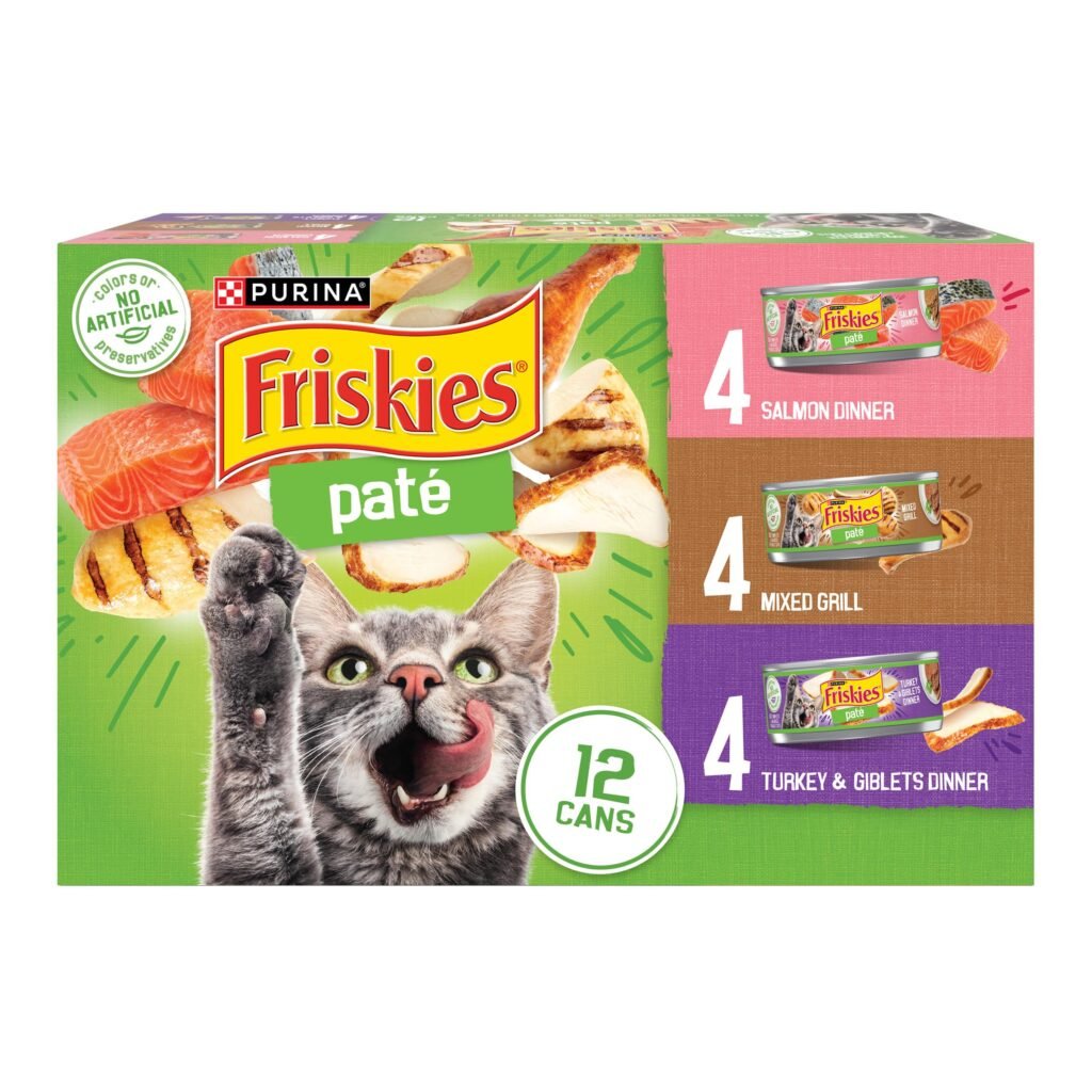 Friskies Purina Friskies Wet Cat Food Pate Variety Pack Salmon Dinner, Turkey and Giblets Dinner and - 5.5 oz