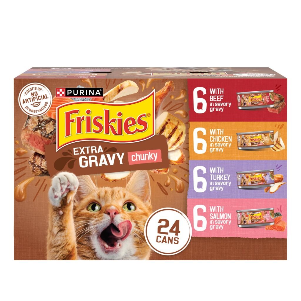 Friskies Purina Friskies Extra Gravy Wet Cat Food Chunky Variety Pack (With Chicken, Turkey - 5.5 oz | Pack of 24