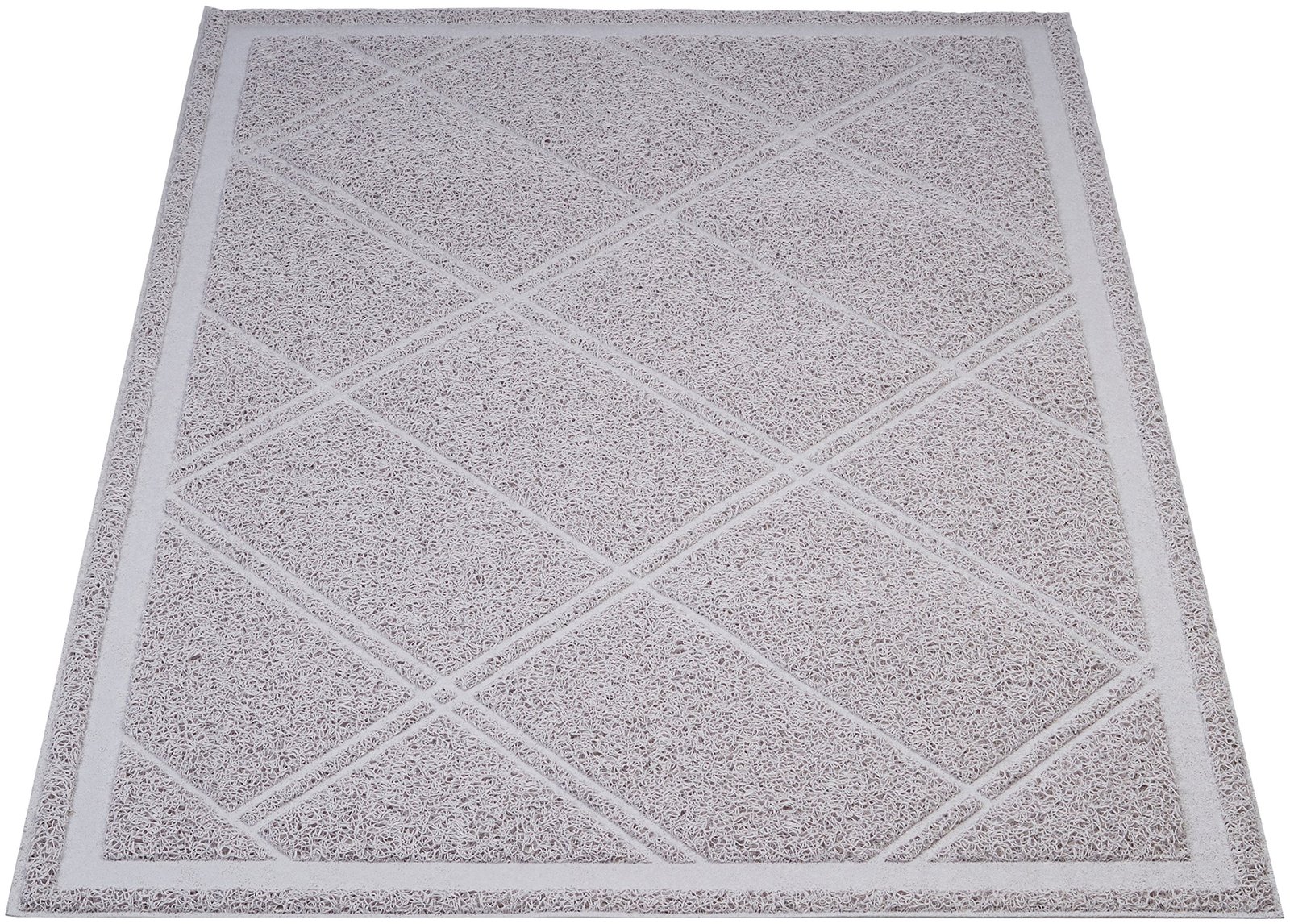 Amazon Basics Less-Mess Litter Trapping Cat Litter Box Mat, Soft on Kitty Paws, Waterproof