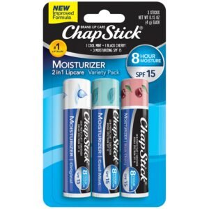 ChapStick Moisturizer 2-in-1 Lipcare SPF 15 - 3-Pack, 0.15 Oz