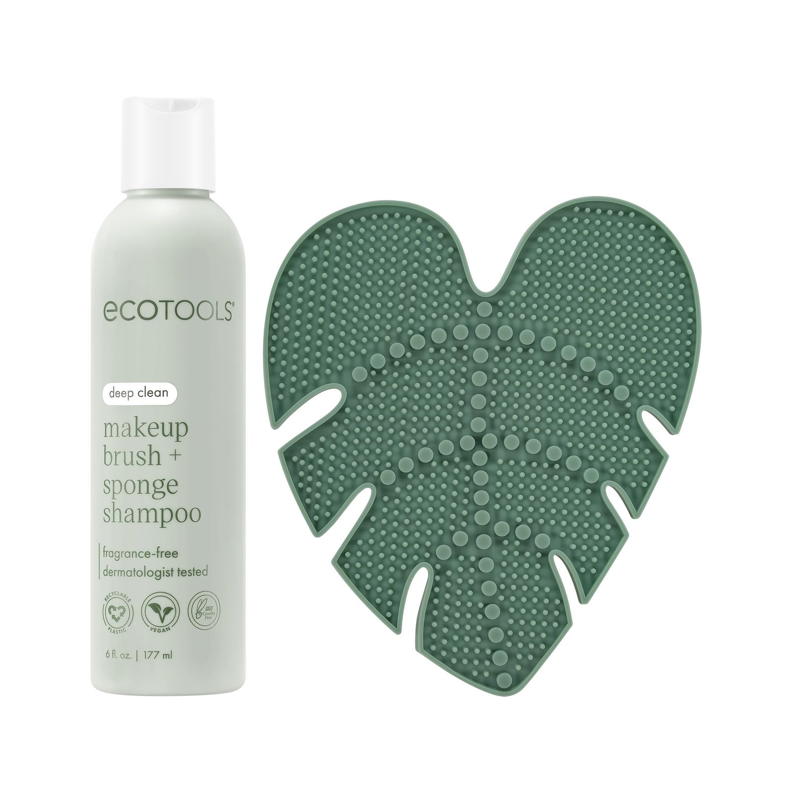 EcoTools Makeup Brush Cleansing Pad + Deep Clean Shampoo Bundle - 2 Piece Set