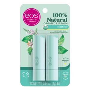 eos 100% Natural & Organic Lip Balm Sticks - 2-Pack, 0.14 oz